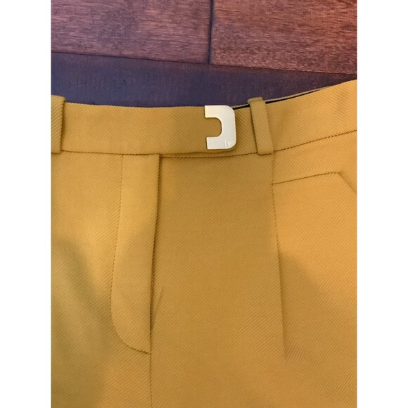 Diane Von Furstenberg Dijon Yellow Pleated Gibson Jersey Pants, Size 6 - Picture 2 of 4